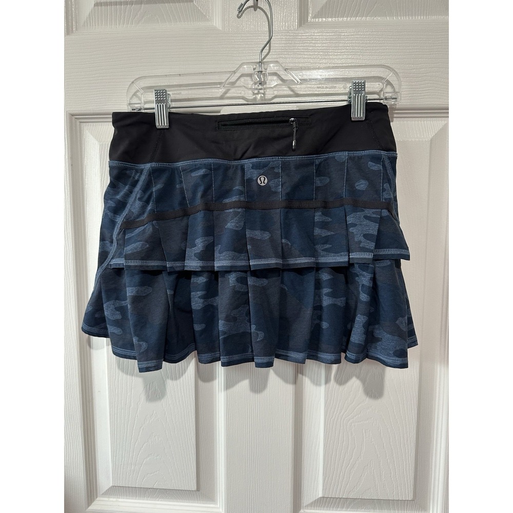 Lululemon Pace Setter Skirt Heathered Texture Lotus Camo Oil Slick Blue Sz‎ 6 - Picture 2 of 7